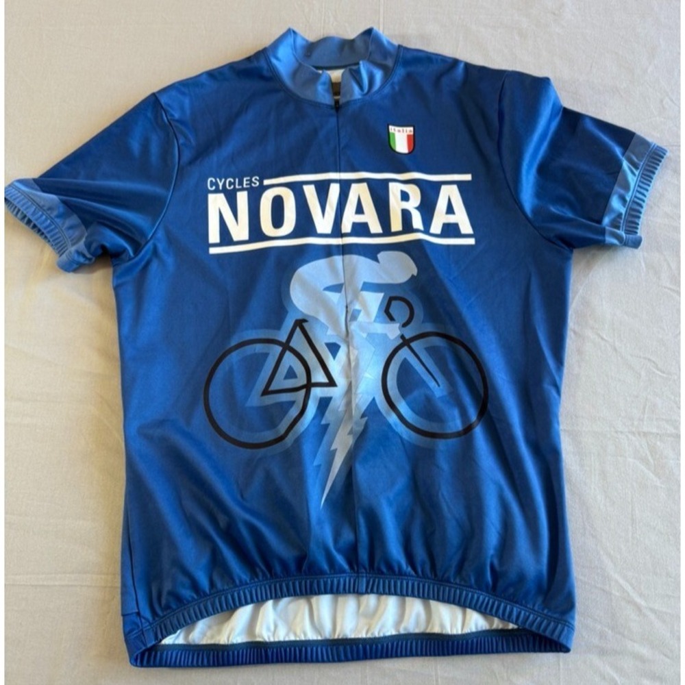 Novara‎ Team Cycling Jersey Mens Large Short Sleeve Pullover Pockets Italy